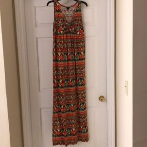 Tribal pattern maxi dress